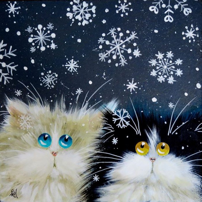 миниатюра 5 - коты, снег - оригинал