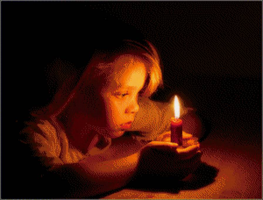 в свете свечи - дети, люди, свеча, девочка - предпросмотр