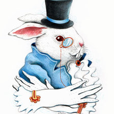 Схема вышивки «кролик из Алисы»
