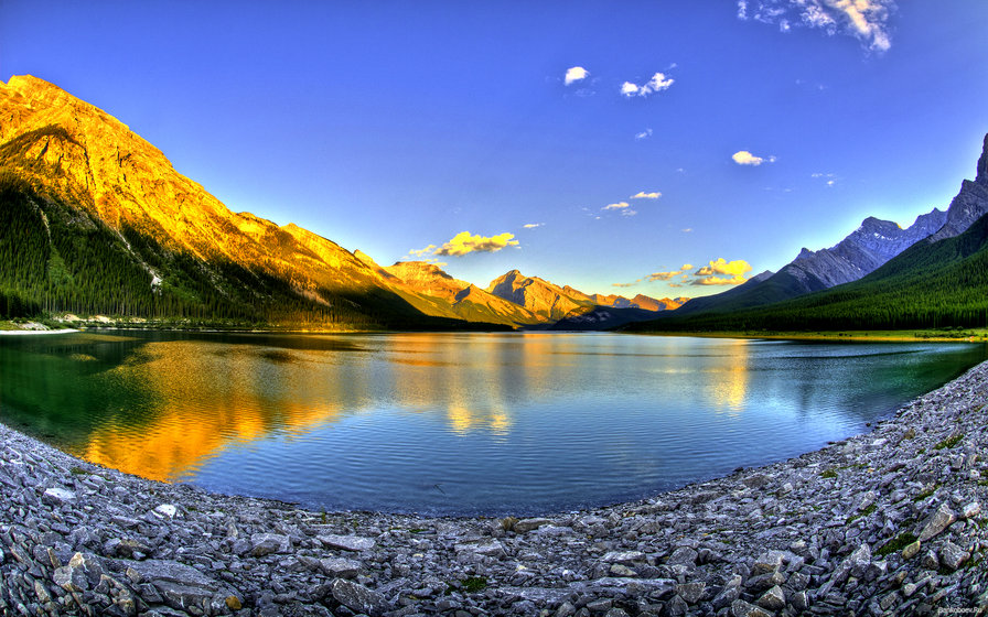 Озеро - озеро, природа, пейзаж, отражение - оригинал