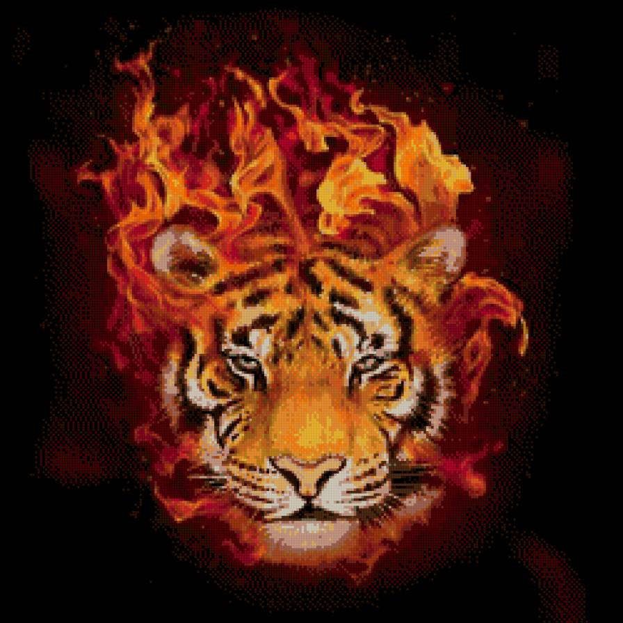 тигр - кошки, подушка, огонь, хищники, животные, тигр - предпросмотр