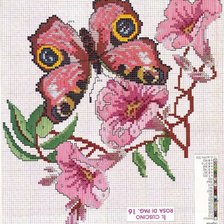 Оригинал схемы вышивки «Бабочка на цветке» (№834290)