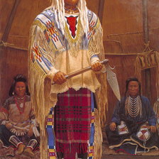 Оригинал схемы вышивки «племя индейцы» (№834622)