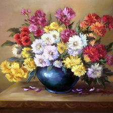 Оригинал схемы вышивки «букет цветов в вазе» (№834654)