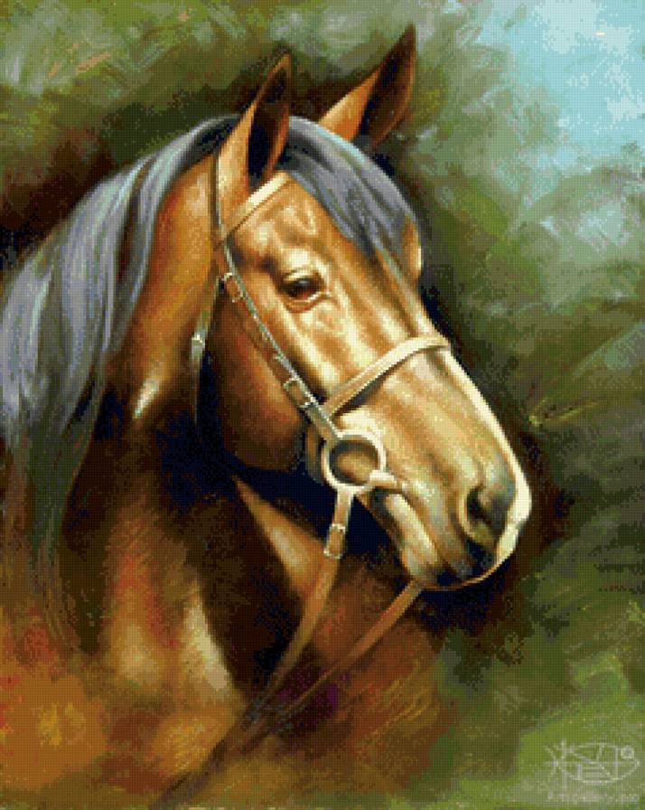 лошадь - животное, лошадь, природа, конь, живопись - предпросмотр