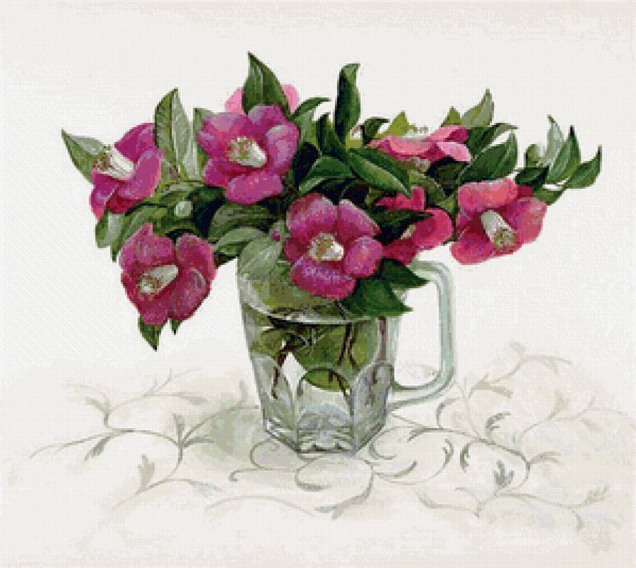 букет цветов в вазе - акварель, букет, ваза, живопись, цветы - предпросмотр