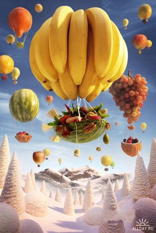 Карл Уорнер - вкусно, фрукты, для кухни, воздушный шар, еда - оригинал