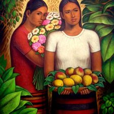 Оригинал схемы вышивки «dos mujeres con flores» (№838760)