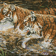 Оригинал схемы вышивки «Тигры» (№839395)