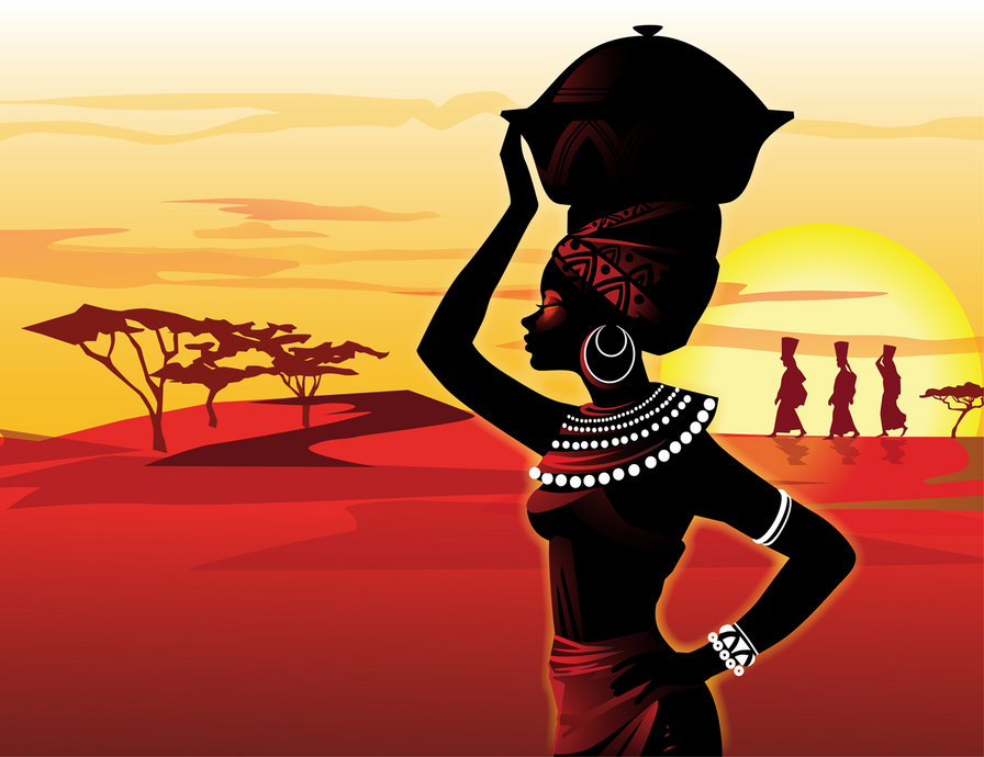 африканка - женщина, африка, африканка, пустыня - оригинал