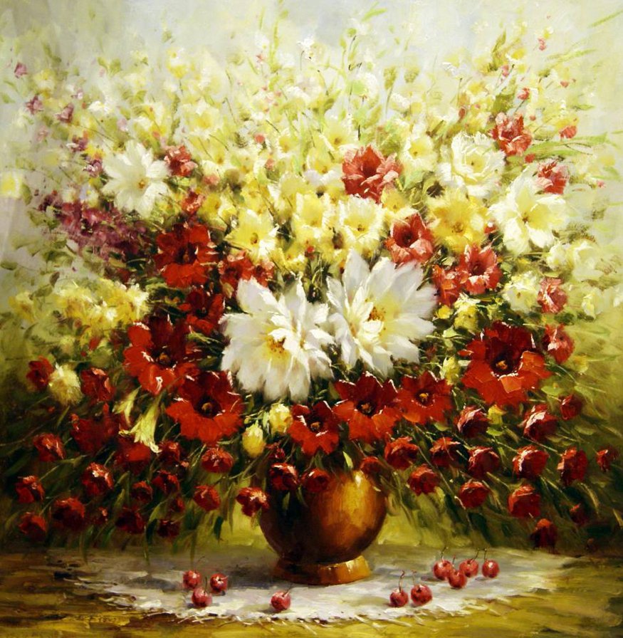 Праздничный букет. А. Джанильятти - картина, букет, исскусство, цветы, живопись - оригинал