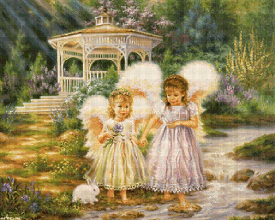 девочки ангелочки - ангелы, добро, ангелочки, крылья, девочки, ангел, дети, детское - предпросмотр