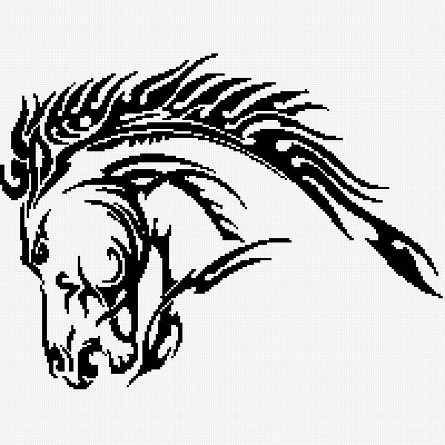 Коник монохром - монохром, черно-белое, конь, животные - предпросмотр