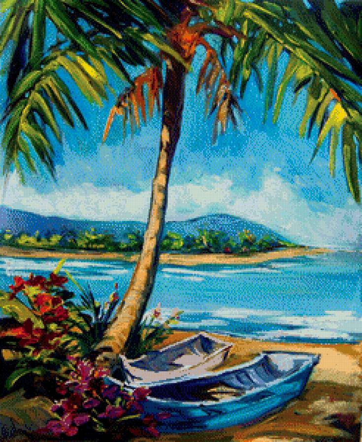 остров - пальма, лодки, пейзаж, экзотика, пальмы, ирода - предпросмотр
