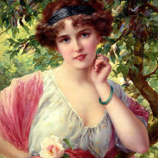 Оригинал схемы вышивки «женский образ с розой» (№842958)