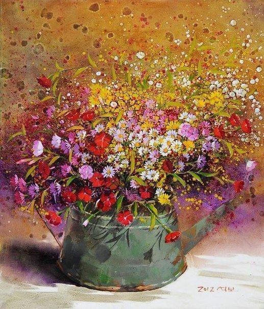 Чудесные букеты от Yi Seong-bu №6 - картина, цветы, исскуство - оригинал