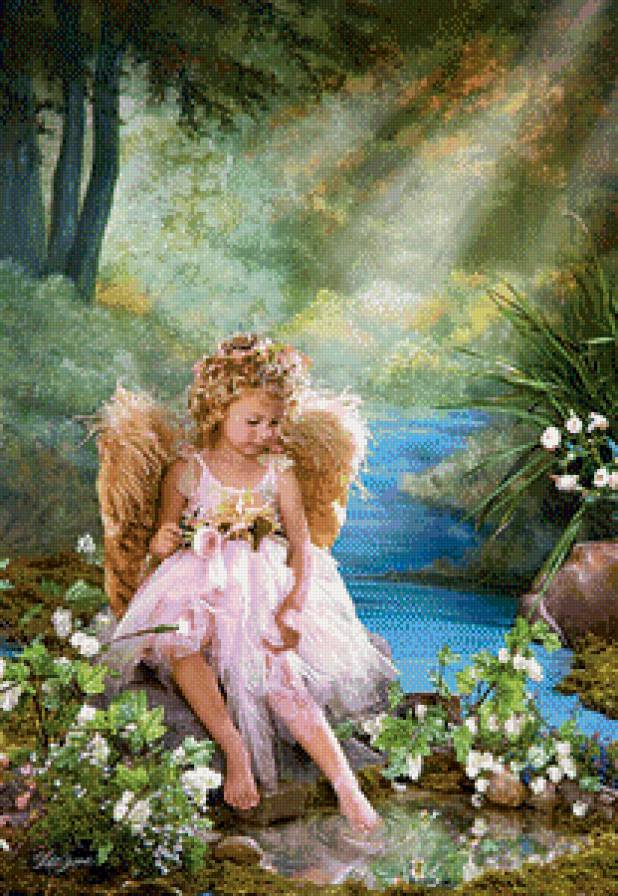 ангелочек - дети, девочка, природа, ангел - предпросмотр