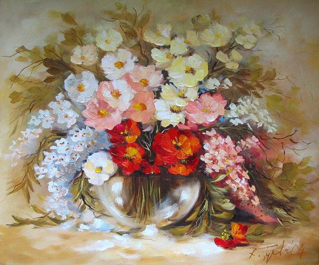 цветы в вазе - акварель, живопись, букет, цветы, ваза - оригинал