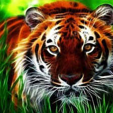 Схема вышивки «тигр в засаде»