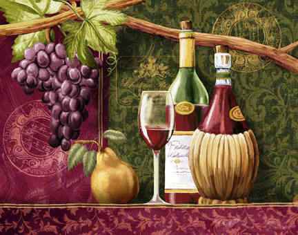 Натюрморт - виноград, на кухню., вино, натюрморт - оригинал