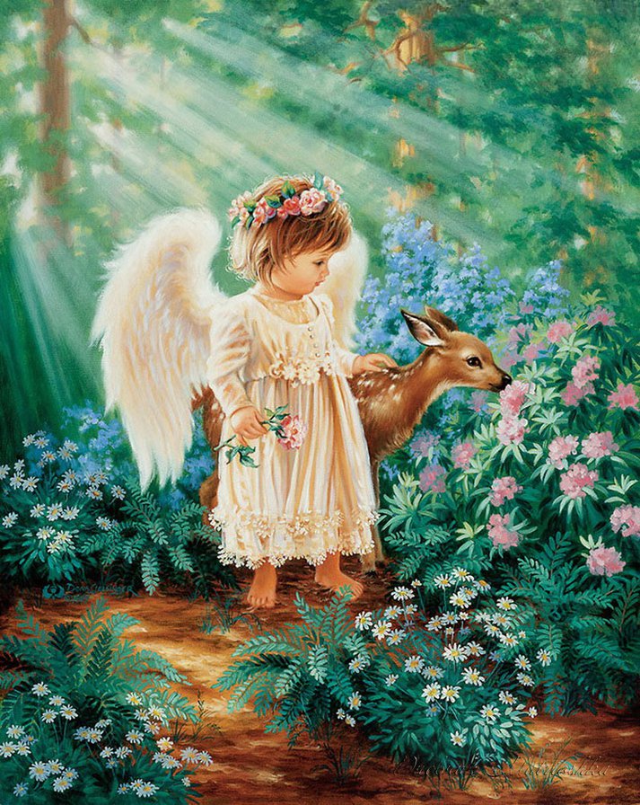 девочка ангелок - девочки, крылья, детское, ангел, дети, ангелочки, добро, ангелы - оригинал