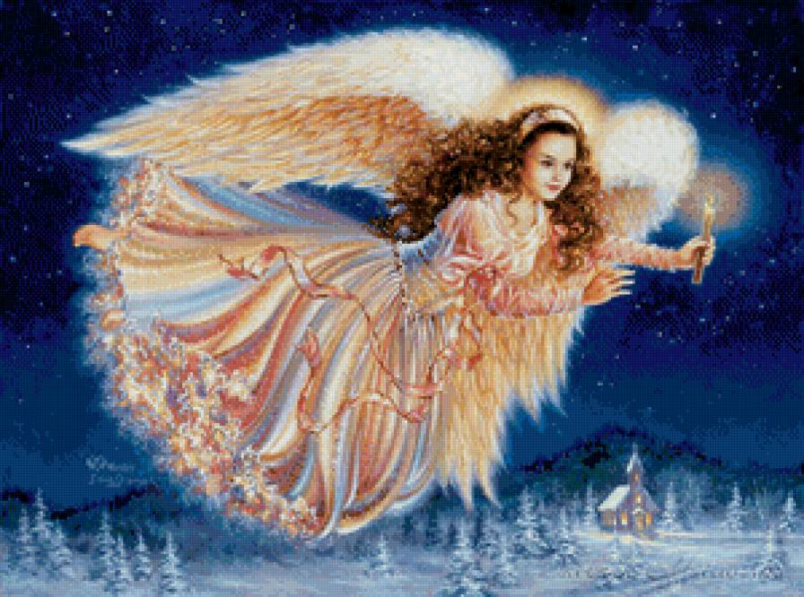 ангел хранитель - ангел хранитель, крылья, небо, мир, девушка, звезда, ангел - предпросмотр