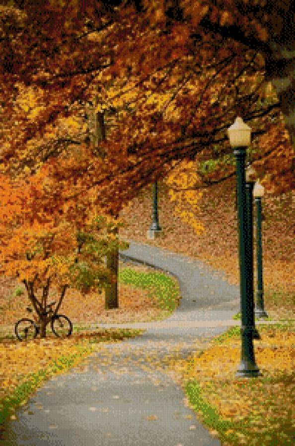 осінь - природа, листя, дорога, парк - предпросмотр