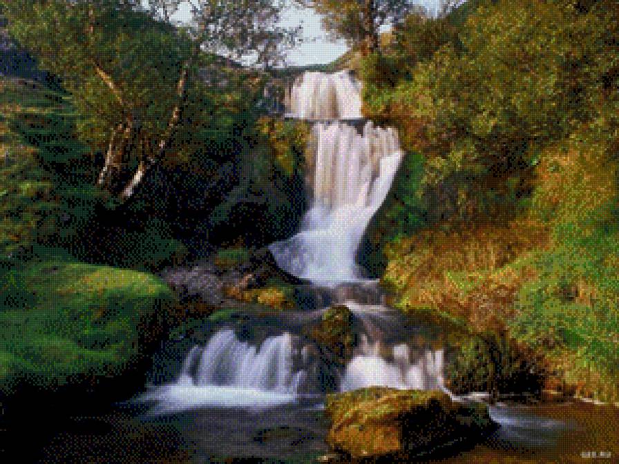 Пейзаж 15 - водоспад, гори, пейзаж, природа - предпросмотр