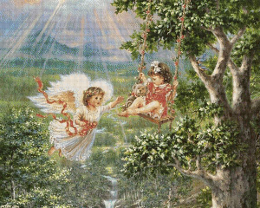 ангел - ангелик, діти, природа - предпросмотр