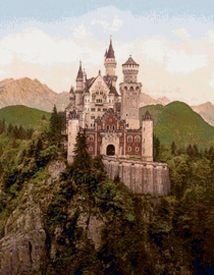 Замок в горах - горы, замок - предпросмотр