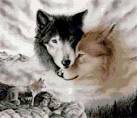 Схема вышивки «Влюбленные волки»