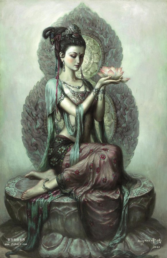 Богиня Лотоса - лотос, богиня, индия, цветы, мифология - оригинал