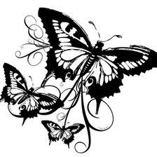 Оригинал схемы вышивки «Три бабочки» (№852468)