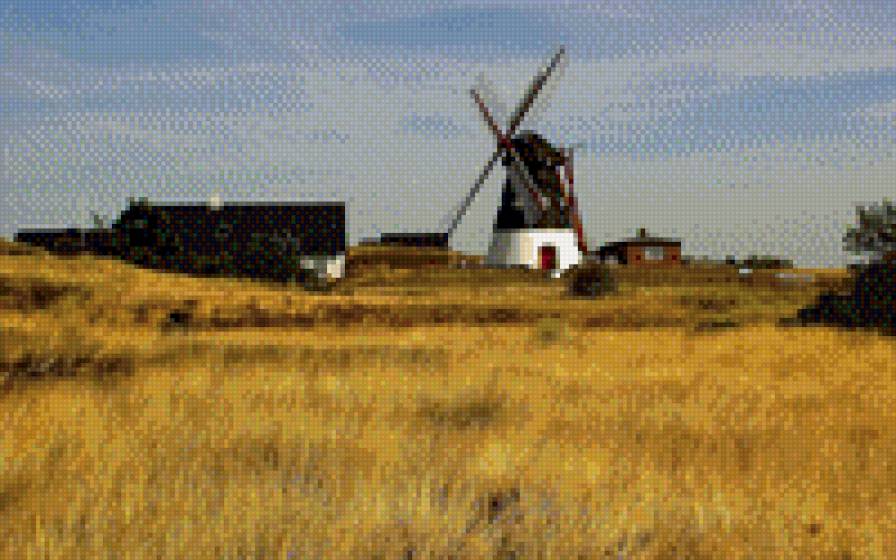 Мельница в поле - мельница поле пшеница - предпросмотр