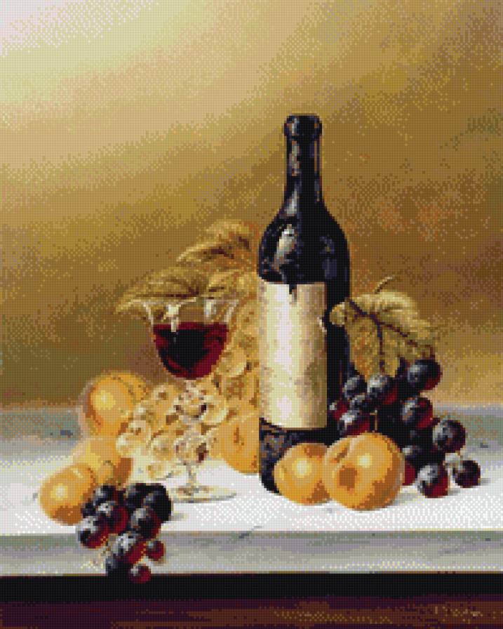 натюрморт - виноград, вино - предпросмотр