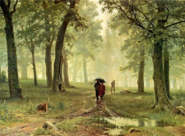 Дождь в дубовом лесу2 - картина шишкина - оригинал