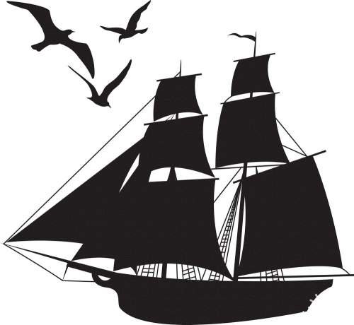 кораблик - корабли, море, чайки - оригинал