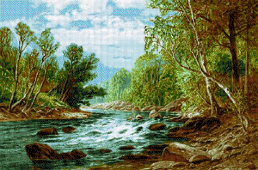 горная река - природа - предпросмотр