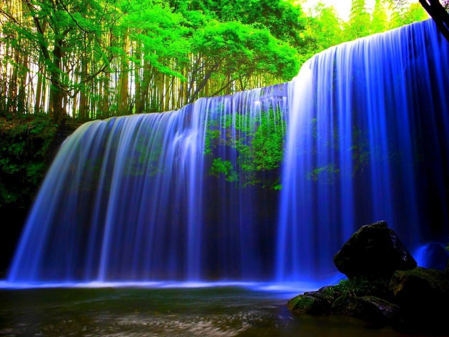 Водопад - природа, картина, водопад, вода, живописное место - оригинал
