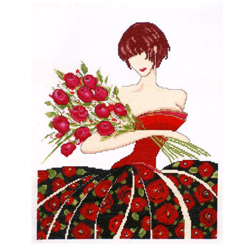Дама Rosa - девушка в красном, роза, дама, красное платье - оригинал