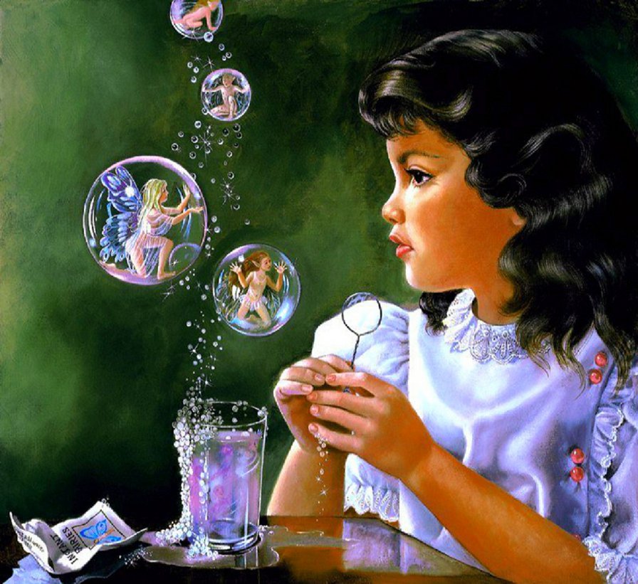 №862441 - мыльные пузыри, детская, девочка - оригинал