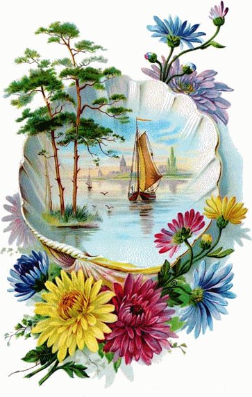Отпуск - море, цветы, парусник - оригинал