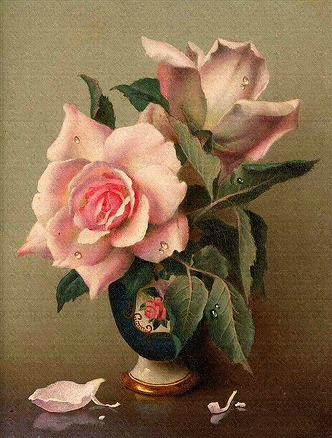 винтажные розы - цветы в вазе, букет, винтажные, розы - оригинал