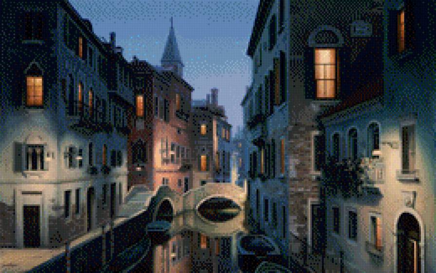 Венеция - пейзаж, вечер, венеция, канал - предпросмотр