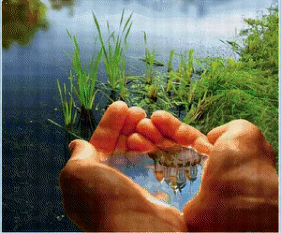 Весь мир в руках - религия, руки, вода - предпросмотр