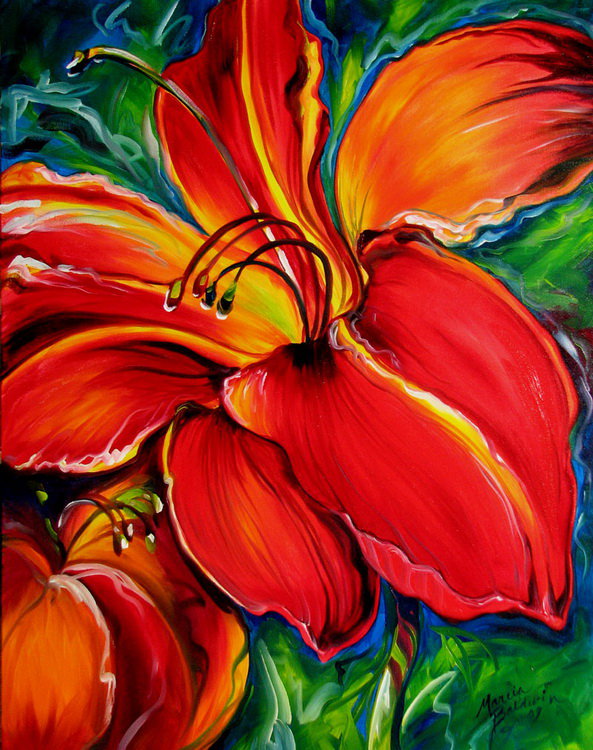 Цветок Marcia Baldwin - картины маслом, абстракция, marcia baldwin, цветы - оригинал