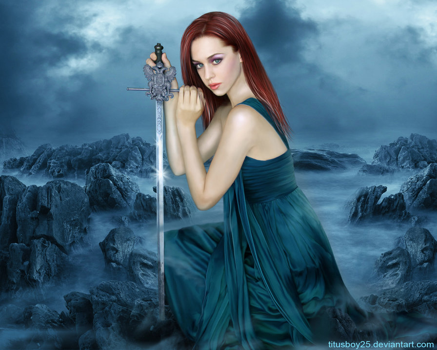 Девушка-воин - воин, с мечом, девушка, картина - оригинал