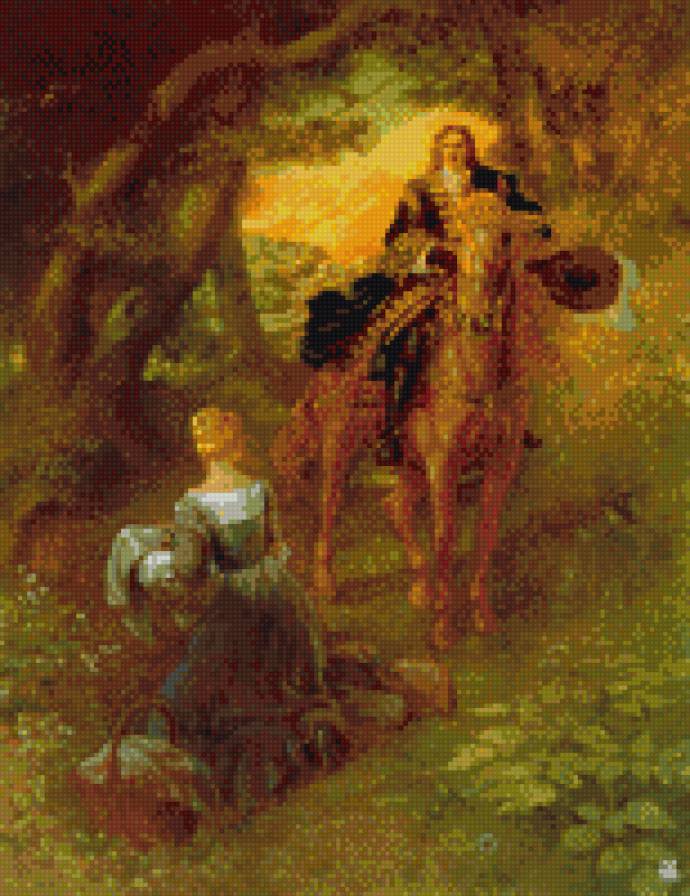 Старое время - кони, рыцари, 19 век, дамы - предпросмотр