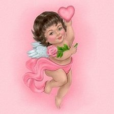 Ангелок с розой и сердечком