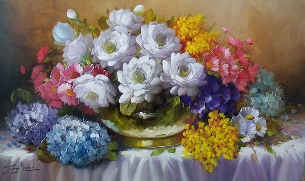 цветы - натюрморт, цветы, картина - оригинал